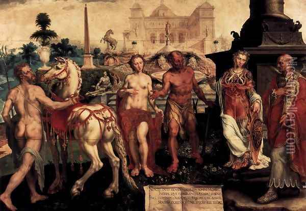 Momus Criticizes the Gods' Creations Oil Painting - Maerten van Heemskerck