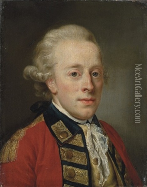 Portrait Of A Gentleman, In Uniform Oil Painting - Anton von Maron