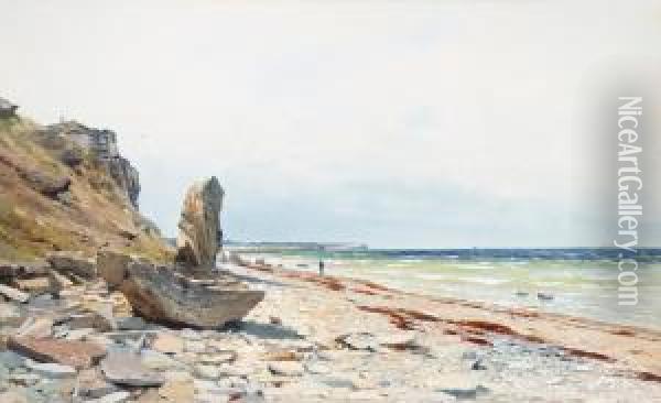 View Over Hogklint From Kopparsvik, Gotland Oil Painting - Anna Palm De Rosa