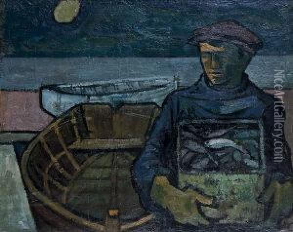 Fisherman Oil Painting - Harry Clarke