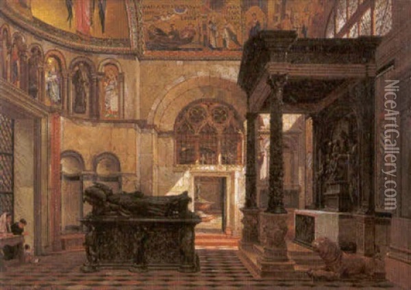 Gezicht In De San Marco-basiliek Te Venetie Oil Painting - Jean Baptiste van Moer
