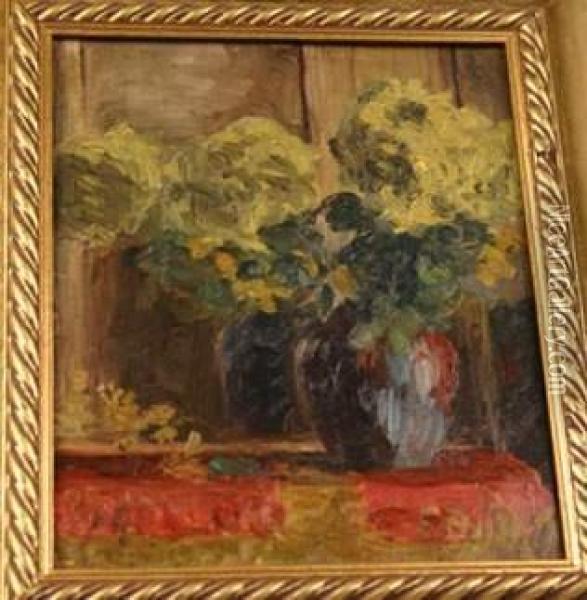 Bouquet De Fleurs. Oil Painting - Paul Emile Pajot