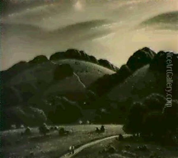 A Downland Park Oil Painting - William Herbert Clarkson