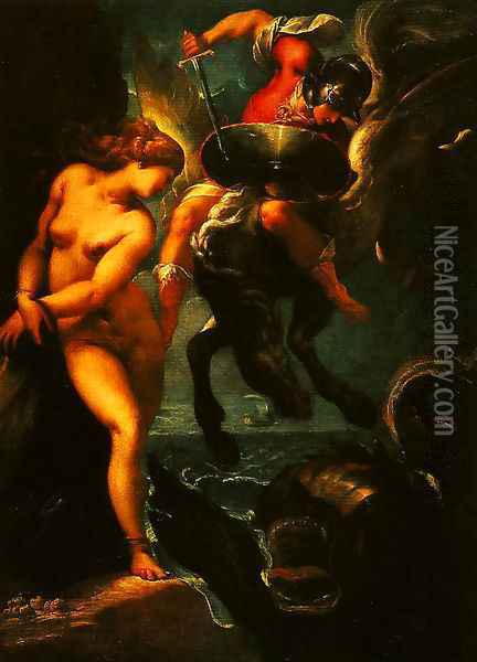 Perseus and Andromeda Oil Painting - Pier Francesco Mazzuchelli (see Morazzone)