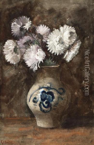 Chrysanthemum In A Pot Oil Painting - George Hendrik Breitner