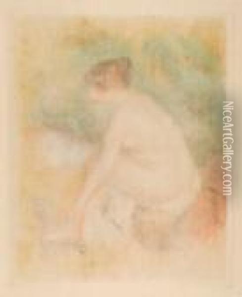 Baigneuses'essuyant Oil Painting - Pierre Auguste Renoir