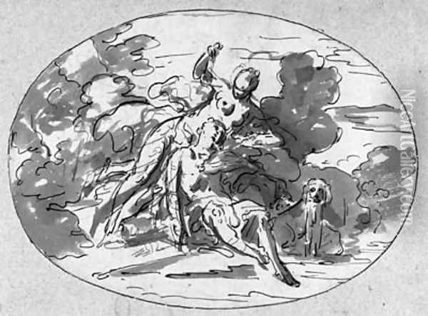 Venus and Adonis Oil Painting - Francisco de la Traverse
