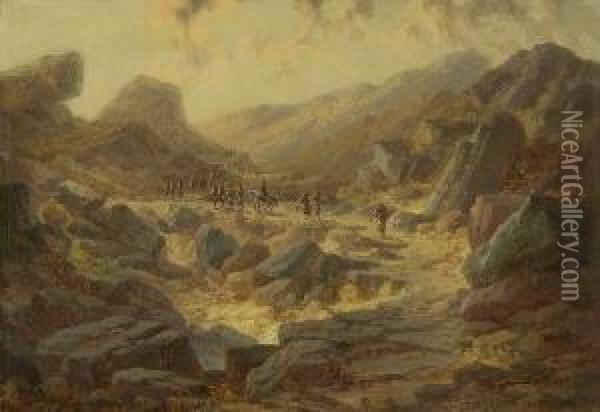 Ziehende Soldaten Oil Painting - Karl Haase