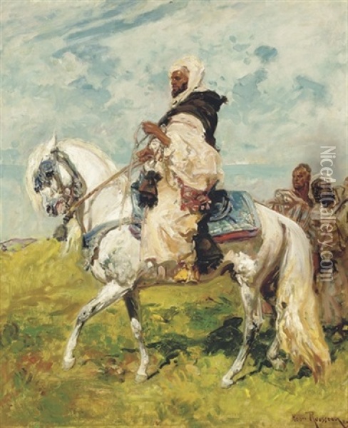 A Chieftan On A White Stallion Oil Painting - Henri Emilien Rousseau