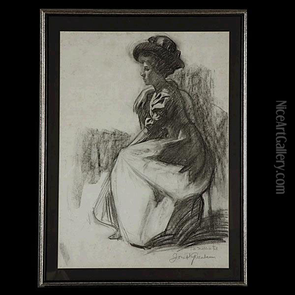 Seated Woman. Oil Painting - Joseph Greenbaum