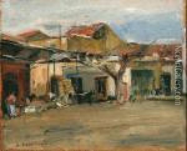 Mercato Di Sorrento Oil Painting - Luigi Crisconio