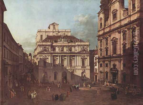 View from Vienna, the square in front of the University of South-East of view, with the large auditorium of the Univ Oil Painting - (Giovanni Antonio Canal) Canaletto