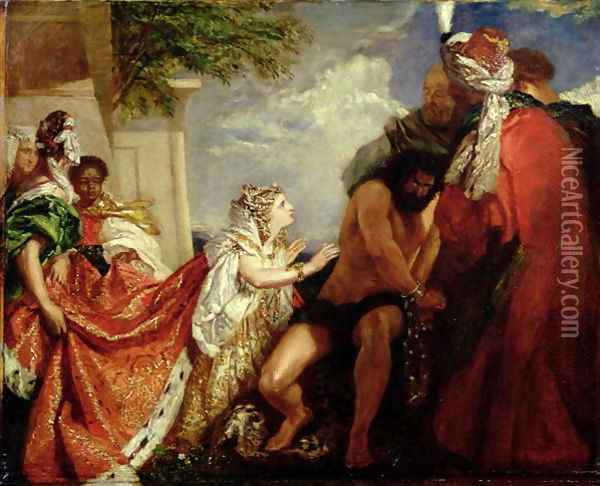 Delilah before the Blinded Samson Oil Painting - William Etty