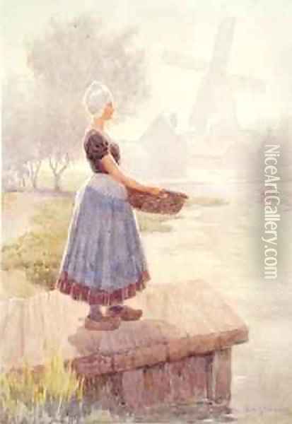 Dutch Fishergirl Oil Painting - George Henry Alan Brown