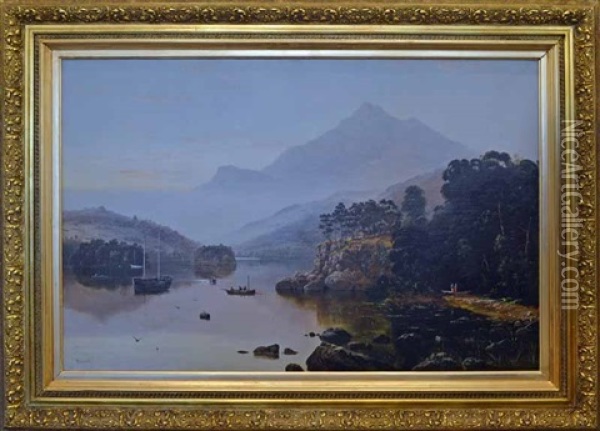 Lake Scene Oil Painting - Haughton Forrest