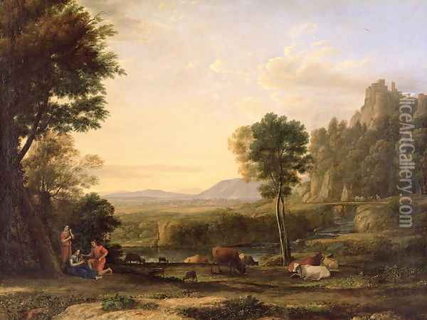 Pastoral Landscape, 1645 Oil Painting - Claude Lorrain (Gellee)