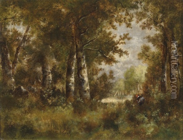 Holzsammlerin Im Wald Oil Painting - Paul Vernon