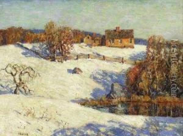 Homestead, Winter Oil Painting - Wilson Henry Irvine