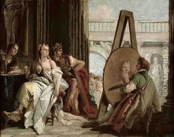 Alexander and Campaspe at the house of the painter Apelles Oil Painting - Giovanni Domenico Tiepolo