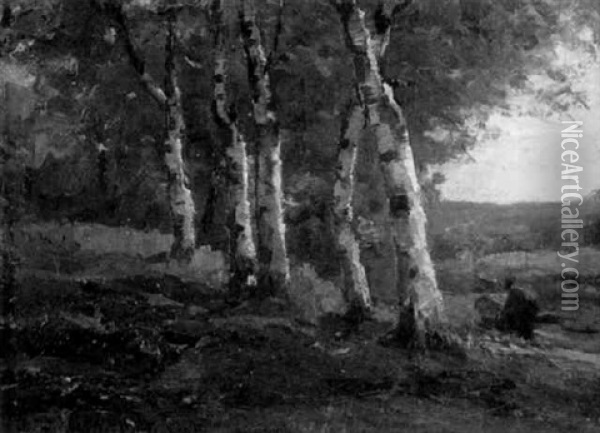 Birkenwaldchen Im Spatsommer Oil Painting - Frits Mondriaan