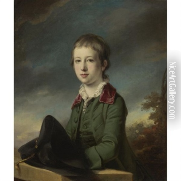 Portrait Of A Boy In A Green Coat Oil Painting - Francis Cotes