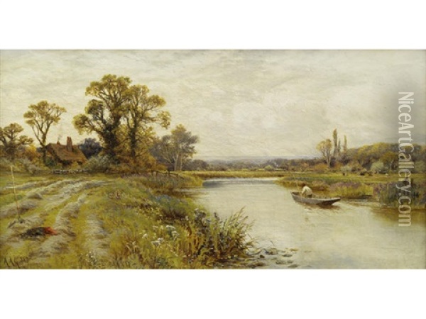 English Landscapes (pair) Oil Painting - Alfred Glendening Jr.