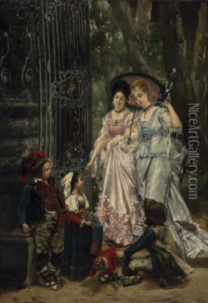 The Young Performers Oil Painting - Louis Robert Carrier-Belleuse