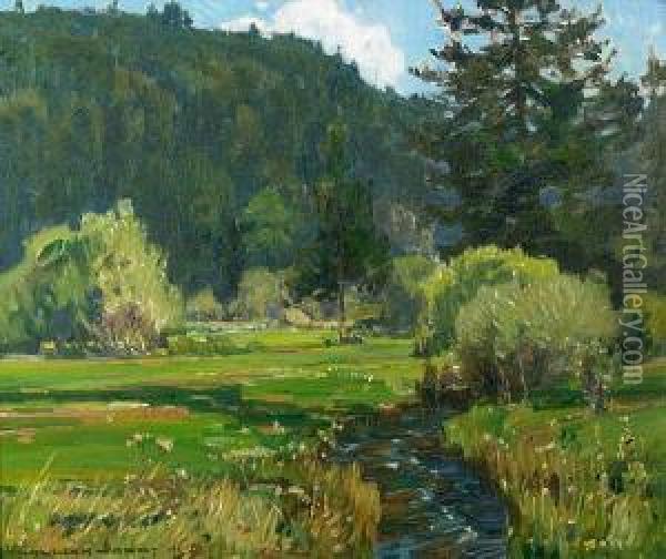 Meandering Stream Oil Painting - William Wendt