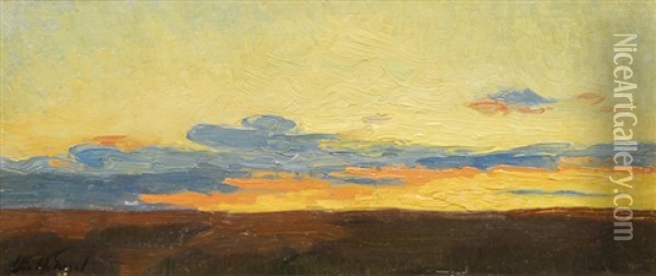 Marsh Landscape Oil Painting - Otto Heinrich Engel