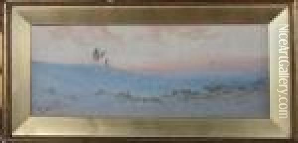 A Desert Skyline Oil Painting - Augustus Osborne Lamplough