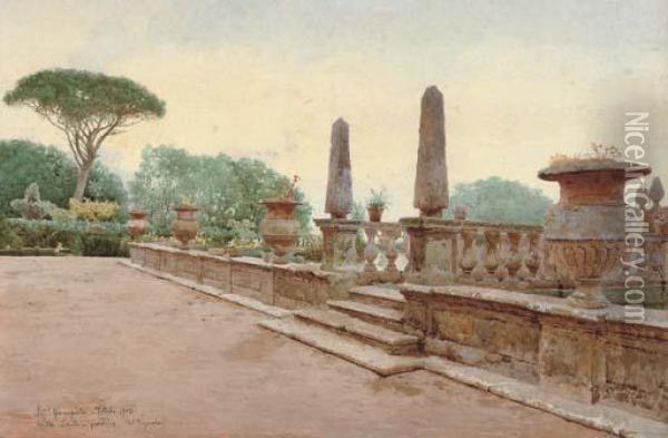 The Terrace, Villa Lante Oil Painting - Giampietrino