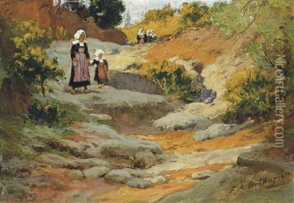 Paysage De Pont-aven Oil Painting - Frederick Arthur Bridgman