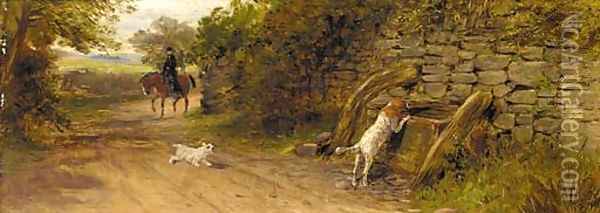 At the water trough Oil Painting - English School