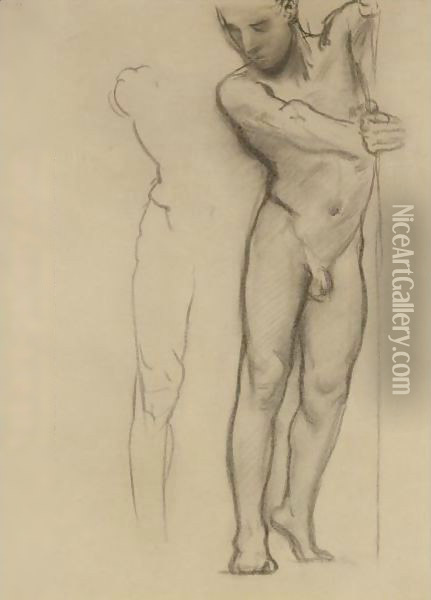 Study For A Male Nude Oil Painting - John Singer Sargent