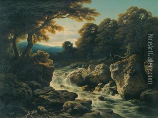 Woodland Stream In The Morning Light Oil Painting - Theodor Kotsch