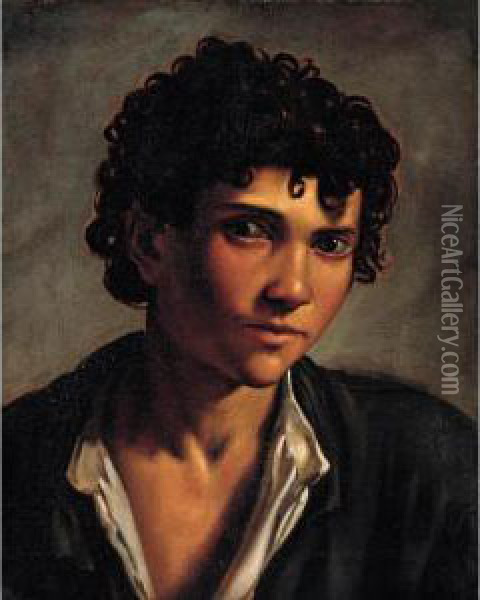 Portrait Of A Boy, Head And Shoulders Oil Painting - Pietro Paolini
