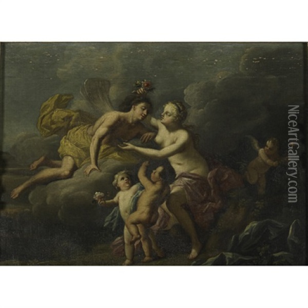 Zephyrus And Flora Oil Painting - Jacopo Amigoni