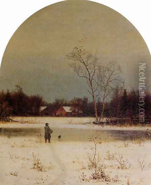 The Frozen Pond Oil Painting - Jervis McEntee