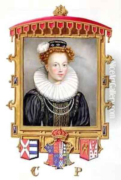 Portrait of Catherine Parr Sixth Wife of Henry VIII as a Young Widow from Memoirs of the Court of Queen Elizabeth Oil Painting - Sarah Countess of Essex