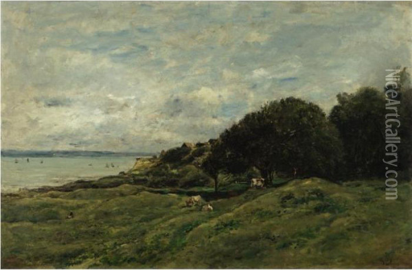 Les Graves Pres De Villerville Oil Painting - Charles-Francois Daubigny