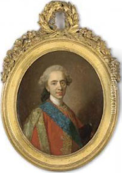 Portrait Of Duc De Berry, Future Louis Xvi, Half-length, Aged15 Oil Painting - Louis-Michel Van Loo