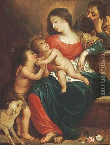The Holy Family with the Infant Saint John the Baptist 4 Oil Painting - Sir Peter Paul Rubens