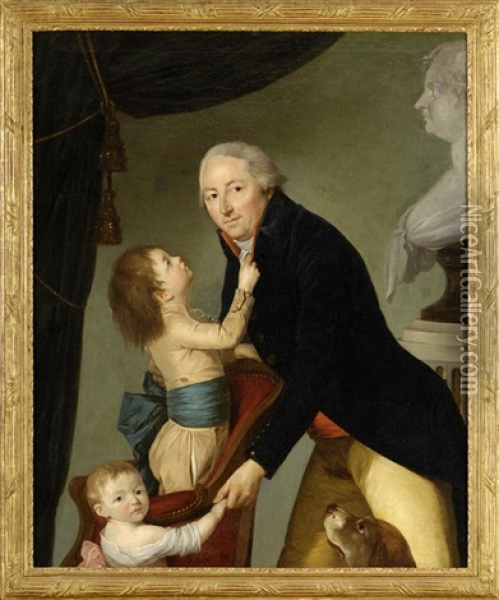 Vater Mit Seinen Sohnen Oil Painting - Nicolas Benjamin Delapierre