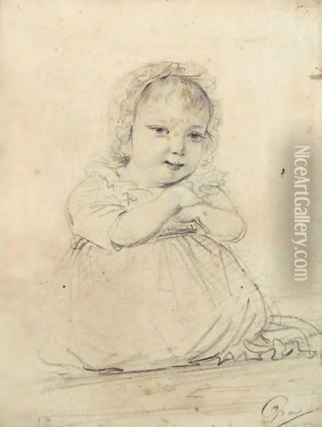Portrait Presume D'Emma, Fille D'Antonio Canova Oil Painting - Antoine-Jean Gros