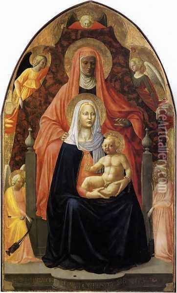The Madonna and Child with Saint Anne 1424 Oil Painting - Masaccio (Tommaso di Giovanni)