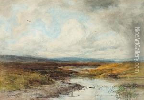 Extensive Moorland Landscape Oil Painting - John Smart