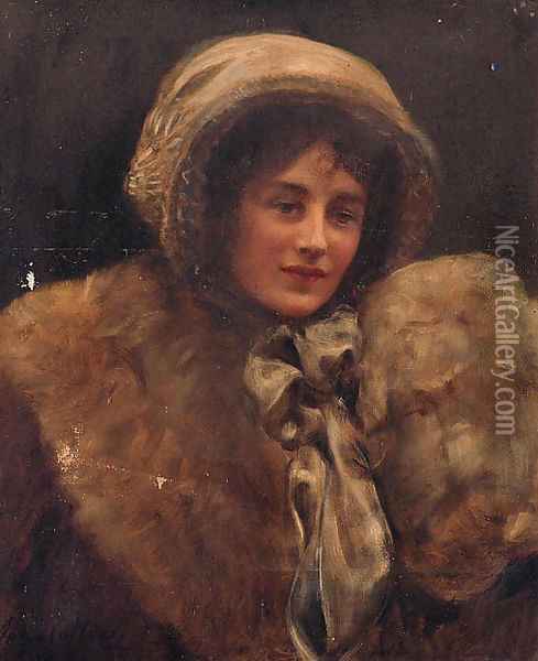 Portrait of Mrs H. C. Marillier Oil Painting - John Maler Collier