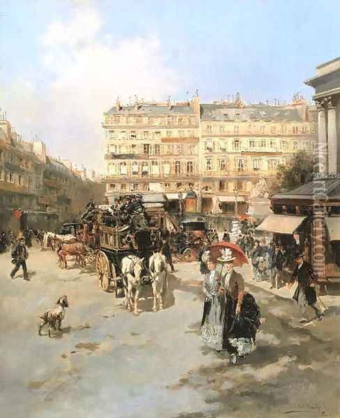 A Square near the Stock Exchange, Paris Oil Painting - Vicente Garcia de Paredes
