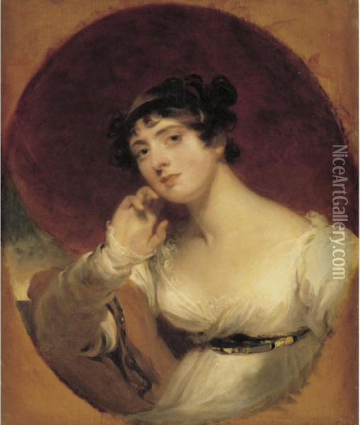 Portrait Of Mrs. George Frederick Stratton Nee Anne D'ewes Oil Painting - Sir Thomas Lawrence