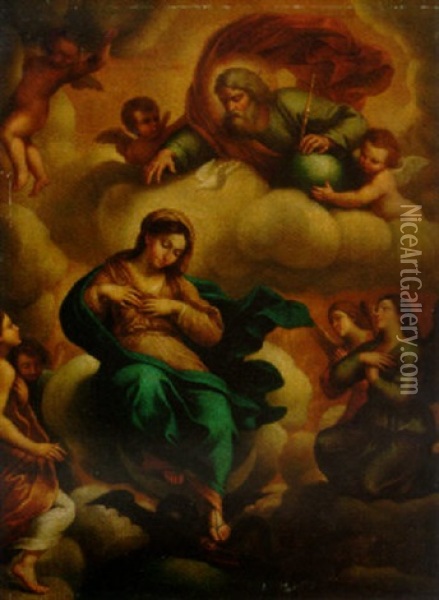 The Assumption Of The Virgin Oil Painting - Carlo Maratta